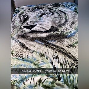 2Ply Korean Mink Thick Double Sided Queen Winter Bed Blanket‎ Elephant/Lion
